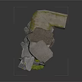 Abandoned Bunker Interior With Rusty Iron Door Green Moss And Rubble