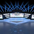 VIVE Stage Aesthetic Design With Blue Lighting And Screens Artistic