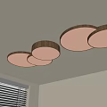 Modern Multiple Circular Ceiling Light With White Shades And Metal Frames 3d model