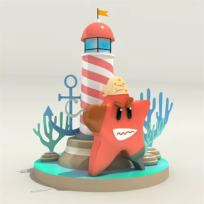 Modern Meichen Marine Meichen Lighthouse 3d model