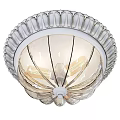 Elegant Decorative Flush Mount Ceiling Light With Glass Shade And Wave Pattern Design 3d model