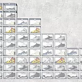 Modern Shoe Cabinet With Multiple Layers Open Compartments And Neatly Arranged Shoes