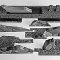 Variety of Natural Stone and Wood Materials with Textured Slabs Blocks and Samples