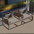 Elegant New Chinese Solid Wood Luohan Bed With Comfortable Cushions Pillows And Small Tea Table