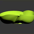 Vibrant Green Leaf Shaped Decorative Ornament with Smooth Glossy Surface for Home Interior