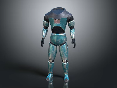 Detailed Futuristic Armored Suit 3D Model With Metallic Plating And Mechanical Joints 3d model