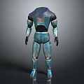 Detailed Futuristic Armored Suit 3D Model With Metallic Plating And Mechanical Joints