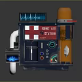 Modern Solar Powered Sonic Kitchen Appliance With Control Panel And Orange Components