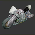 Futuristic Silver Motorcycle With Sleek Metallic Body And Aerodynamic Design