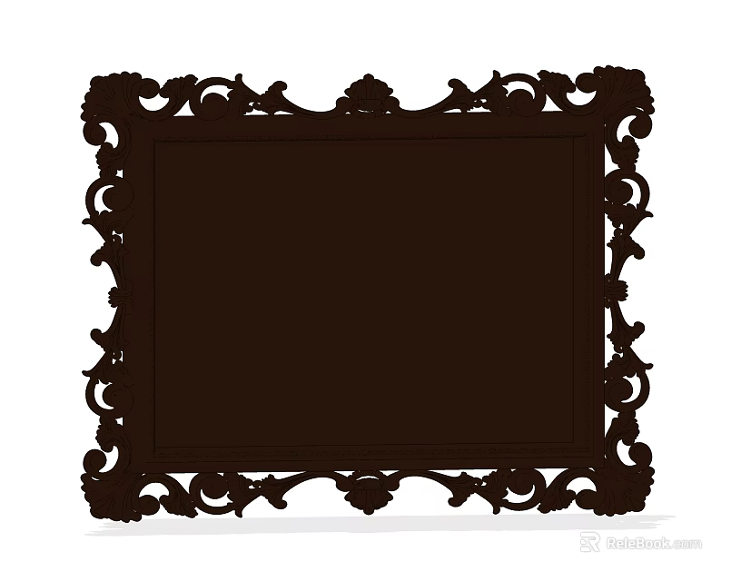 Elegant Ornate Carved Photo Frame in Classic Vintage Style Perfect for Home Decor 3d model 