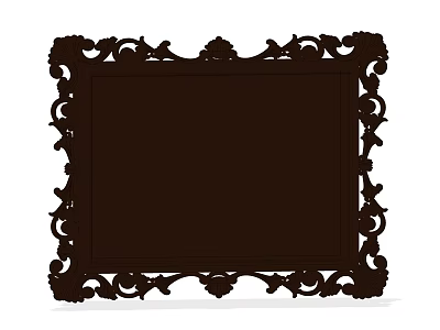 Elegant Ornate Carved Photo Frame in Classic Vintage Style Perfect for Home Decor 3d model