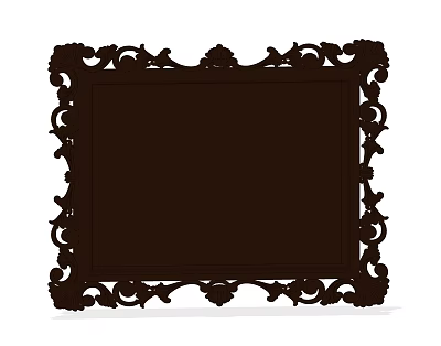 Elegant Ornate Carved Photo Frame in Classic Vintage Style Perfect for Home Decor 3d model