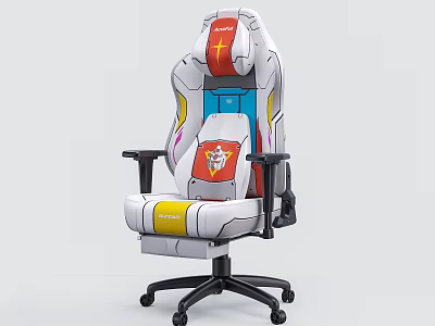 Colorful Modern Gaming Office Chair With Ergonomic Design And Adjustable Features 3d model