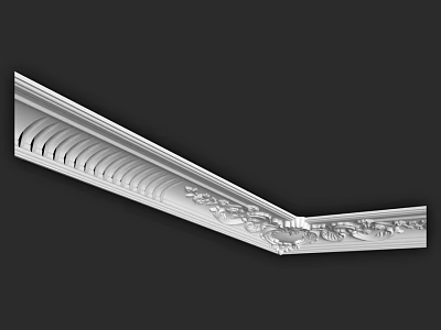 Elegant Architectural Molding With Intricate Carvings And Striped Patterns For Interior Design 3d model