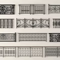 Various Decorative Iron Railings with Ornate Patterns and Classic Modern Designs