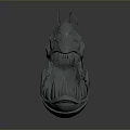 3D Fish Model with Open Mouth Sharp Teeth Large Eyes Tentacles and Fins