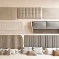 Various Neutral Headboard Designs With Decorative Pillows For Bedroom