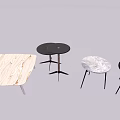 Modern Leisure Chairs With Wood Grain And Marble Seats And Metal Frames