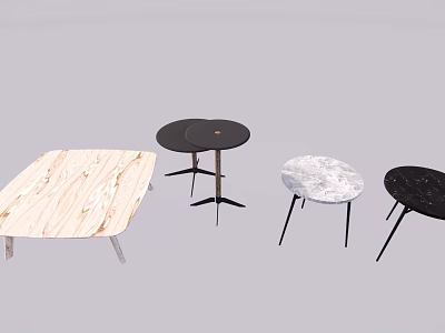 Modern Leisure Chairs With Wood Grain And Marble Seats And Metal Frames 3d model