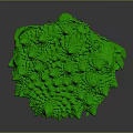 Green Spherical Animal With Intricate Fractal Surface Patterns And Textures