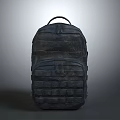 Rugged Dark Tactical Backpack With Multiple Straps Utility Pockets And Durable Design 3d model