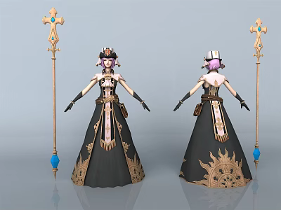 modern game character game female character 3d model