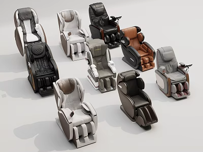 Modern Massage Chairs With Multiple Styles Various Colors And Sleek Designs 3d model