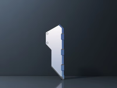 Public Facility Directional Sign With Metal Structure Blue Connection Points And Gray Background Shadow 3d model