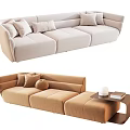 Modern three-seat sofa multiplayer sofa 3d model