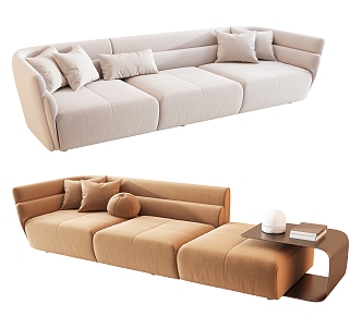 Modern three-seat sofa multiplayer sofa 3d model