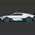 White And Blue Modern Luxury Sports Car With Sleek Design And Rear Spoiler