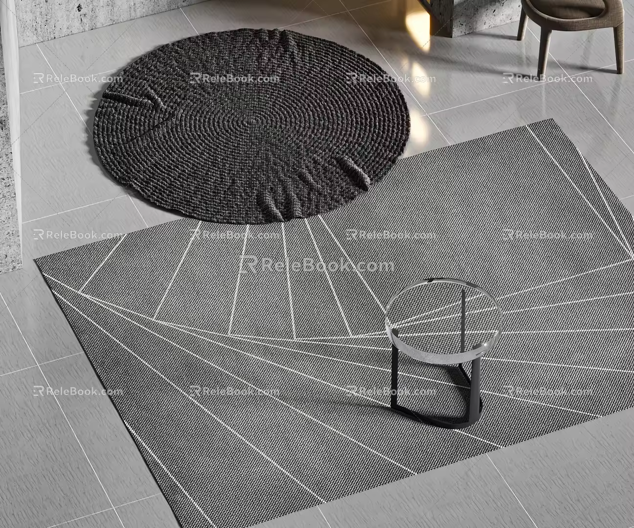 Modern Square Carpet Carpet 3d model