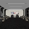 Modern Hotel Public Lounge With Comfortable Seating Decorative Artwork And Soft Lighting