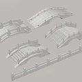 Stone Arch Bridges and Railings 3D Models With Steps and Intricate Design 3d model