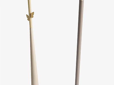 Minimalist Modern Clothes Hanger With White And Gray Design And Decorative Butterfly Accent 3d model