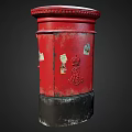 Vintage Red Post Box Public Facility With Dome Top And Royal Crest Design