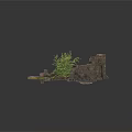 Modern Landscape Design With Stacked Stones Bricks And Lush Green Plants
