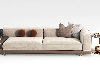 Modern double sofa double sofa side table combination model