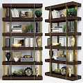 Modern Multi Tiered Shelving Unit With Books Vases Plants And Decorative Items