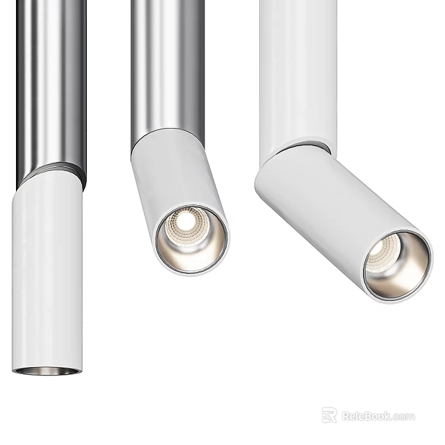 Modern Downlights And Spotlights With Sleek White And Silver Design For Home 3d model 