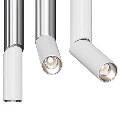 Modern Downlights And Spotlights With Sleek White And Silver Design For Home 3d model