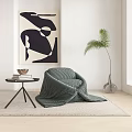 Quiet single sofa 3d model