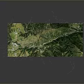 Green Mountain Terrain Model With Detailed Topography And Support Lines