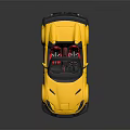 Yellow Convertible Sports Car With Red Seats Rear Spoiler And Sleek Exterior Design