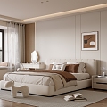 Modern Cream Style Bedroom 3d model