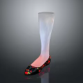 Transparent Boot Shaped Decorative Household Item With Colorful Floral Pattern Base