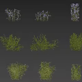 Various Green Vines Showcasing Different Growth Forms Alongside Human Silhouette 3d model