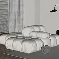 Cozy Light Gray Velvet Bean Bag Sofa With Modular Cushions In Modern Living Room
