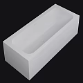 White Modern Rectangular Bathtub Featuring Sleek Lines And Smooth Surface Design 3d model