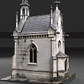 European Gothic Architecture Stone Structure With Pointed Spires And Arched Windows 3d model
